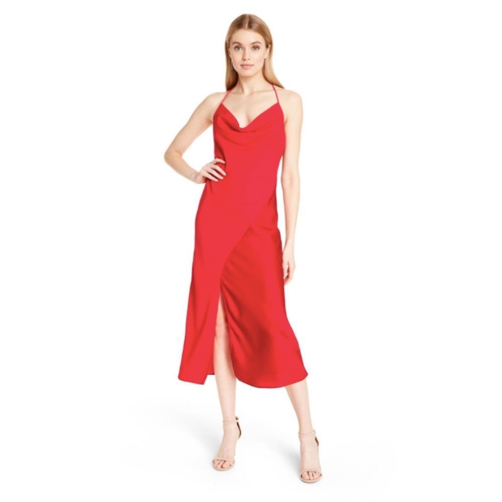 CUSHNIE x Target Red Slip Dress with Bow Holiday Christmas Valentine's Day 12 - Picture 2 of 7